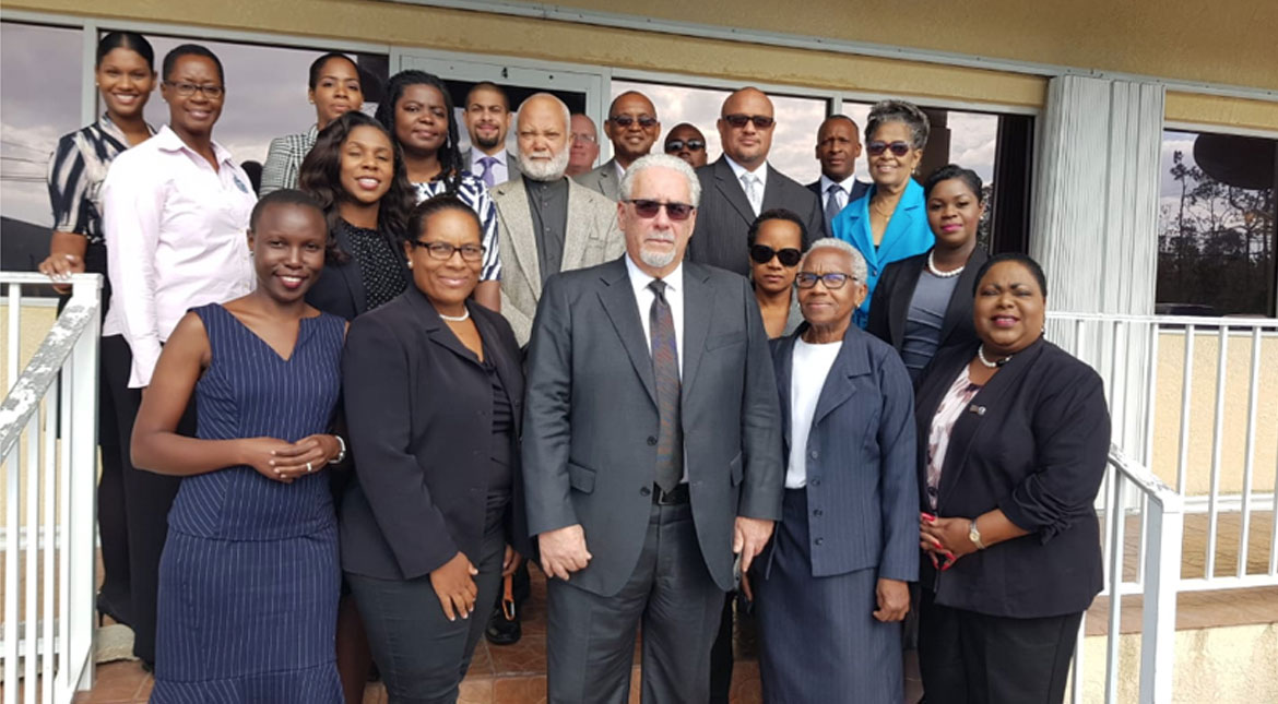 Chief Justice Mr. Brian M. Moree, Q.C. visits Grand Bahama